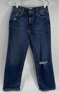 NWT Hudson Noa Mid Rise Straight Crop Jeans Logo NEW Women’s 27 Distressed - Picture 1 of 13