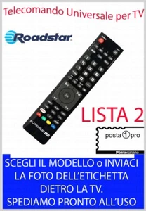 TELECOMANDO UNIVERSALE per ROADSTAR TV VCR DVD BD COMBI SCEGLI MODELLO LISTA 2 - Foto 1 di 1