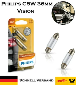 2x Philips Vision C5W 36mm 12V 12844B2 Kofferraum- Fußraum- Lizenzlicht Lampe - Picture 1 of 3