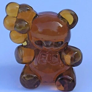 Boyd Glass Patrick the Bear Balloon Amber Light Brown Caramel Slag 1989 Figurine - Picture 1 of 10