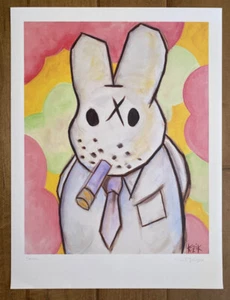 Frank Kozik FIRMATO 2008 15x20 Business Rabbit Giclée campione stampa AUTOGRAFATO - Foto 1 di 4