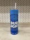 Bud Light Beer 20oz Skinny Tumbler custom drinkware with straw & Sports Lid