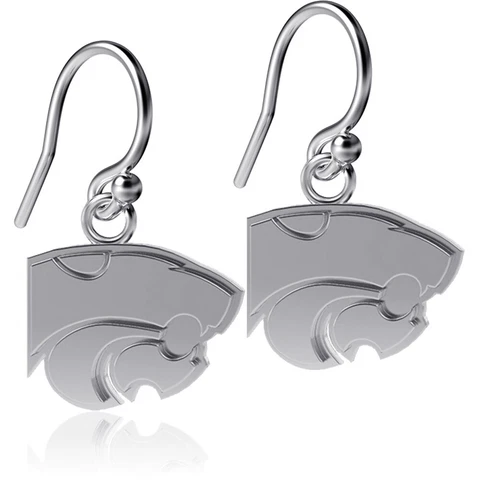 Women's Dayna Designs Kansas State Wildcats Silver Dangle Earrings Cover