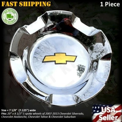 1 NEW WHEEL CENTER CAP 2007-2013 SILVER.ADO TA.HOE AVA.LANCHE SUB.URBAN CHROME - Image 1 of 3
