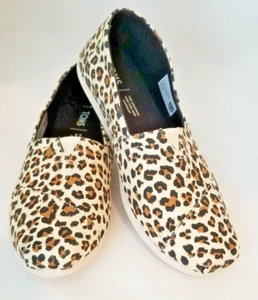TOMS Classic Birch Leopard Print Canvas Flat Slip On Shoes Women's Size 7.5 -NEW - Picture 1 of 9