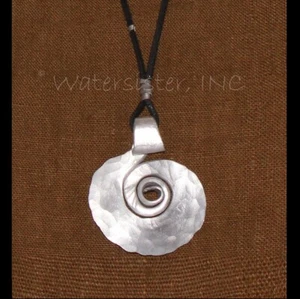 ANTIJOYAS Handmade ART-2-WEAR Hammered Aluminum TCHAI NECKLACE 3D Swirl  SEC38 - Picture 1 of 14