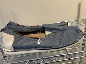 Toms Loafer Flat Men's Black Slip On Shoes Size 13 M Denim Chambray - Picture 1 of 7