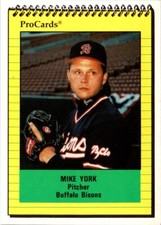 1991 ProCards Mike York #543 Buffalo Bisons