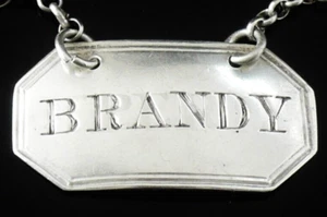 Sterling Silver BRANDY Decanter Label, Charles Rawlings & William Summers 1835 - Picture 1 of 12