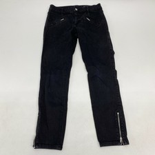 Club Monaco Denim Jeans Women's 26 Black Mid Rise Ankle Zip Pockets Cotton Blend