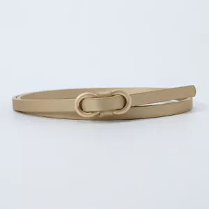 Women PU Leather Dress Belt Pin Buckle Narrow Thin Skinny Waistband Strap Waist# - Picture 1 of 84