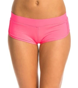 NWOT Volcom Simply Solid S Pink Banded Boardie Bikini Swim Bottom #106364  - Picture 1 of 1