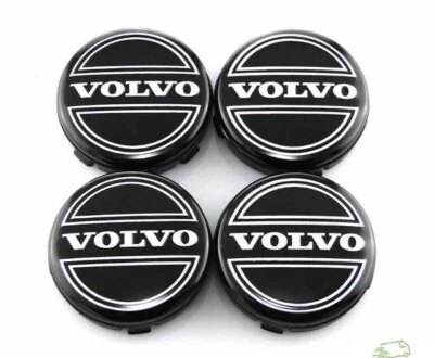 Set 4 Tappi Coprimozzo per VOLVO 64mm C30 C70 S40 S60 V50 V60 V70 Cerchi in Lega - Immagine 1 di 4