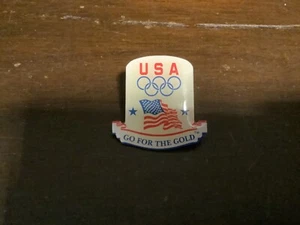 Vintage Collectible Olympics Go for the Gold Metal Pinback Lapel Pin Hat Pin - Picture 1 of 6