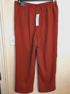 Pantalones para mujer Alfred Dunner 20 Plus naranja vestido calce clásico bolsillo cintura elástica Foto 1 de 4