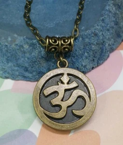 Shungite Necklace Pendant Jewelry Om Crystal Healing Protection - Picture 1 of 12