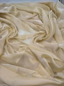 1 Meter Beige Soft Cationic Chiffon 100% Polyester Fabric 58” Wide - Picture 1 of 5