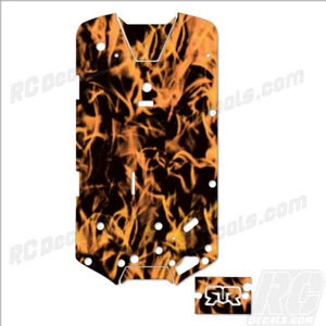 Arrma 1/8 VENDETTA 4WD 3S BLX Chassis Protector Orange Flames #ARA320608 - Picture 1 of 1