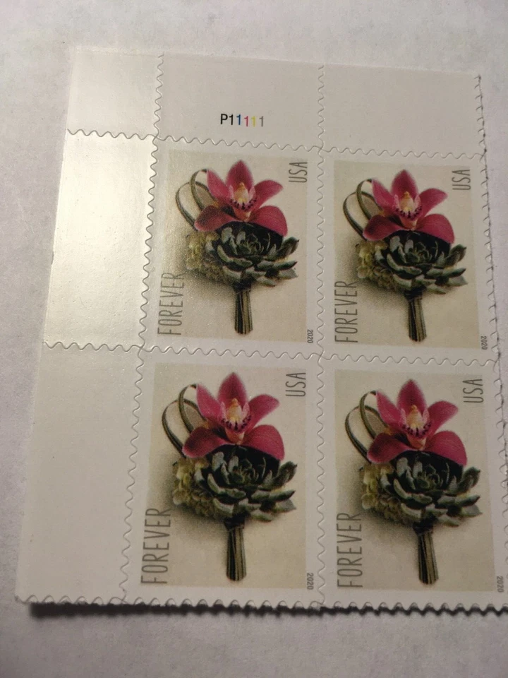 U. S. Forever Stamp Plate Block SC 5457 Contemporary Boutonniere PL P11111 MNH - Image 1 of 1