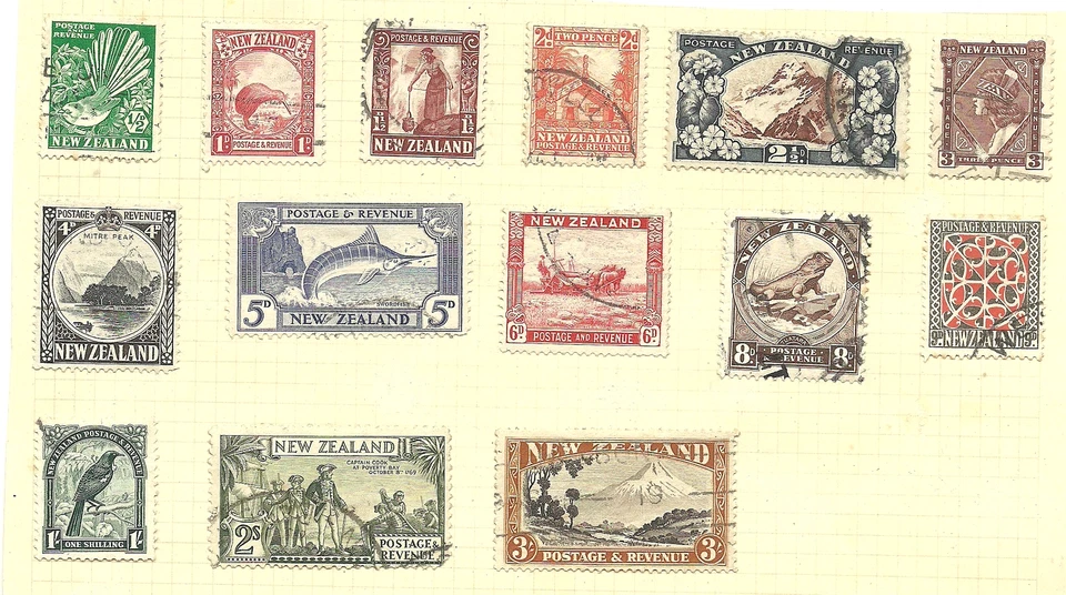NEW ZEALAND SG556-69 THE 1935 GV SET OF 14 FINE USED CAT £225 MINIMUM — 第 1/1 张图片