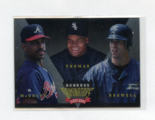 1995 DONRUSS DOMINATORS # 3 JEFF  BAGWELL  , FRANK THOMAS , FRED MCGRIFF