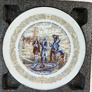 Vintage Limoges Porcelain Collector Plate 8.5" Lafayette North Island Landing - Picture 1 of 6