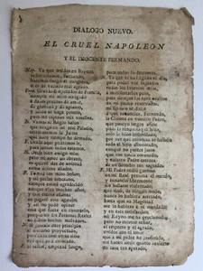 PLIEGO DE CORDEL,el cruel Napoleón y el inocente Fernando, ppios. del s. XIX - Bild 1 von 2