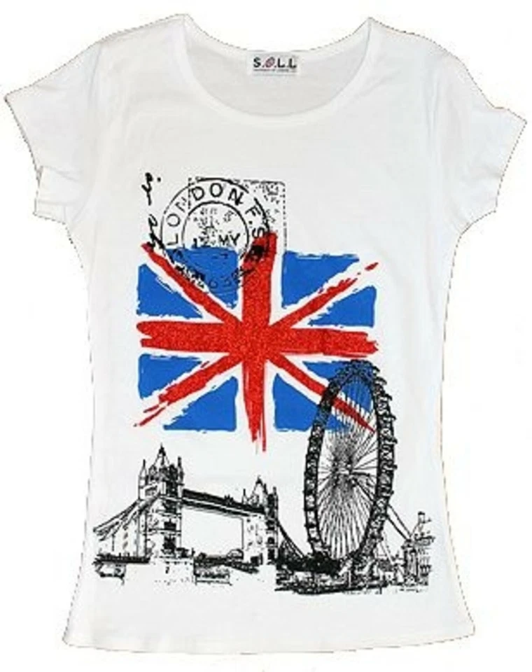 S.O.L.L Grandes Souvenirs Británicos Londres Jóvenes Niñas Camisetas Camiseta EE. UU. Talla XS 32 Foto 1 de 4
