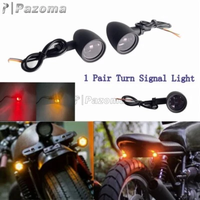 1 par de luces intermitentes negras de luz de giro de 10 mm para Honda Yamaha Suzuki Foto 1 de 4