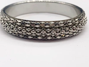 BRACCIALE VINTAGE MODERNISTA ARGENTO TAGLIO METALLO ACCIAIO COME DONNA - Foto 1 di 4
