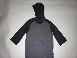 Nike Men's Hooded Dri-Fit Athletic Long Sleeve Pullover Performance Gray M Shirt - Picture 1 of 9