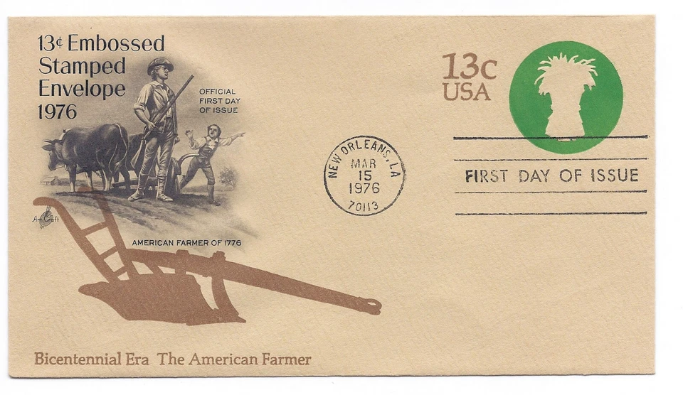 U573 Bicentennial Era The American Farmer ArtCraft, FDC - Image 1 of 1