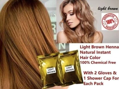 LIGHT BROWN Henna Hair Dye Color 100% Ammonia & Chemical Free Pure ORGANIC - 60G - Image 1 of 4