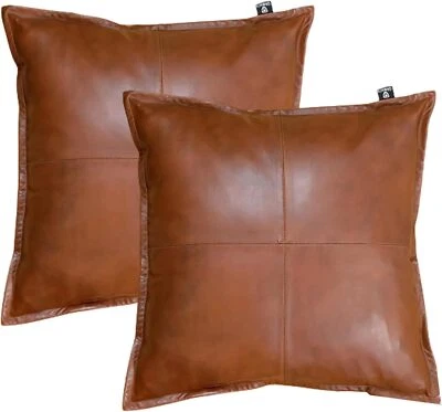 Beige Color Lambskin Genuine Leather Pillow Cover For Home Decore & sofa cusion - Image 1 of 4