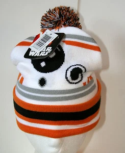 Star Wars BB-8 Droid Pom-Pom Winter Knit Cap Hat New 2016 - Picture 1 of 3