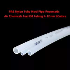 PA6 Nylon Tube Hard Pipe-Pneumatic Air Chemicals Fuel Oil Tubing 4-12mm 2Colors - Picture 1 of 12
