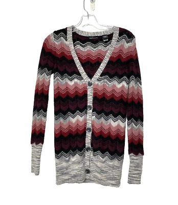 Moda International Grandma Cardigan Sweater Size XS Chevron Wool Rabbit Hair - Image 1 of 4