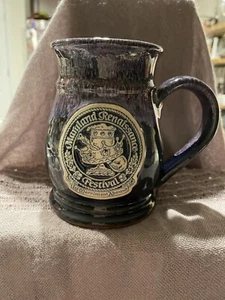 MARYLAND RENAISSANCE FESTIVAL 1995 Becher Tropfglasur Keramik Handmade in USA NEUWERTIG! - Bild 1 von 5