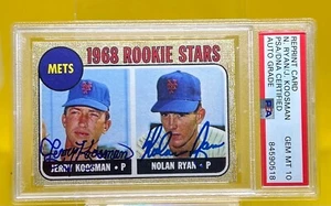 NOLAN RYAN/JERRY KOOSMAN Signed 1999 Topps "REPRINT" 1968 RC PSA 10 AUTO; - Picture 1 of 3