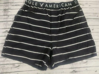 Nuevo boxer American Eagle para hombre talla pequeña/negro con rayas blancas colorway Foto 1 de 4