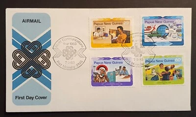 Papua & New Guinea Stamps 1983 Airmail First Day Cover World Communications (w) - Image 1 of 2
