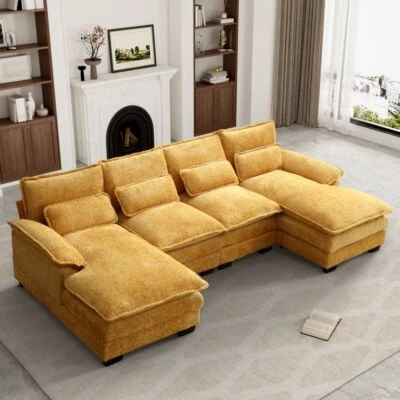 110.63" U Shape Upholstery Modular Sectional Sofa Cloud Couch with Chaise Lounge - Image 1 of 4