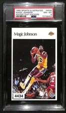 1986 Sports Illustrated Poster Test Sticker #4434 Magic Johnson HOF PSA 8 6865