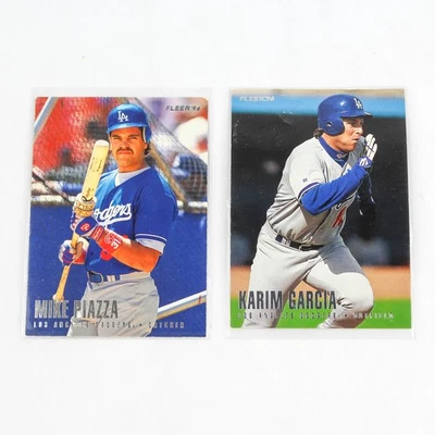 Lote de 2 tarjetas de béisbol Fleer 1996 Mike Piazza Karim Garcia Dodgers coleccionistas Foto 1 de 4