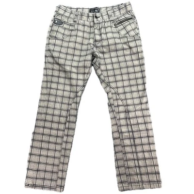Pantalones de mezclilla informales FUSAI a cuadros para hombre 36x32 pierna recta algodón bolsillos con cremallera Foto 1 de 4
