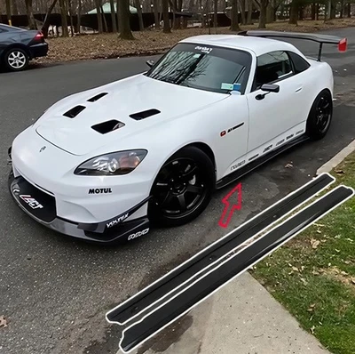 Upgrade Your Car！Carbon Fiber Side Skirt Add-On (Length 168Cm)  For Honda S2000 - Image 1 of 4