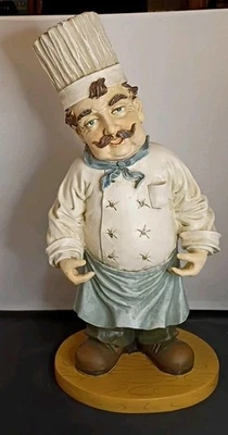 Estatua de chef francés de colección figura cocina restaurante decoración 16,5" sin pizarra  Foto 1 de 4