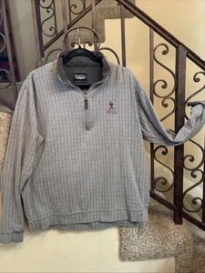 Straight Dow 1/4 Zip Pullover Sweatshirt grau Chevron Sherwood Country Club ca M - Bild 1 von 7