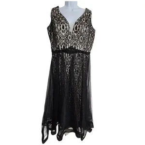 Mac Duggal Dress Womens 16 Lace Mesh Sequin Formal Gown Whimsigoth Romantic - Picture 1 of 9