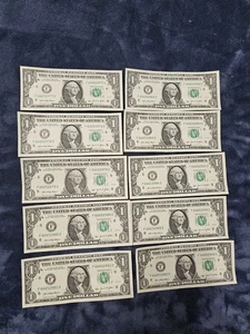 ONE DOLLAR BILLS IN SERIES FROM THE YEAR 2021 - Picture 1 of 2